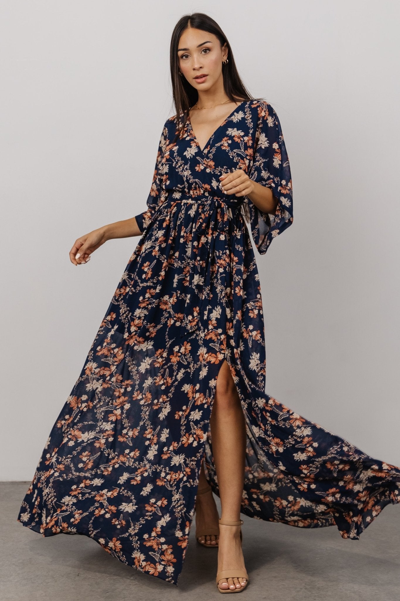 Kia Kimono Maxi Dress | Navy Floral - Baltic Born