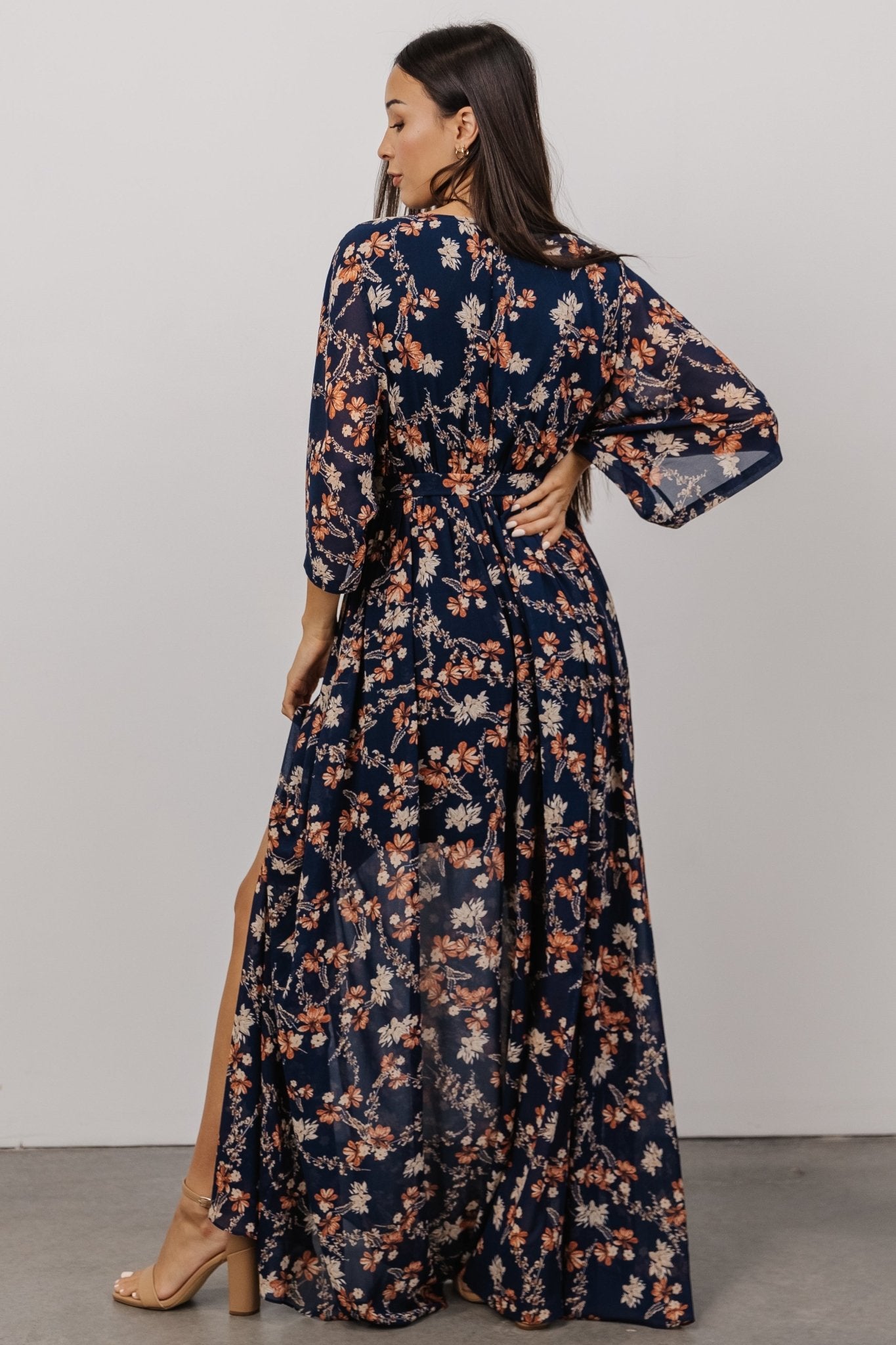 Kia Kimono Maxi Dress | Navy Floral - Baltic Born