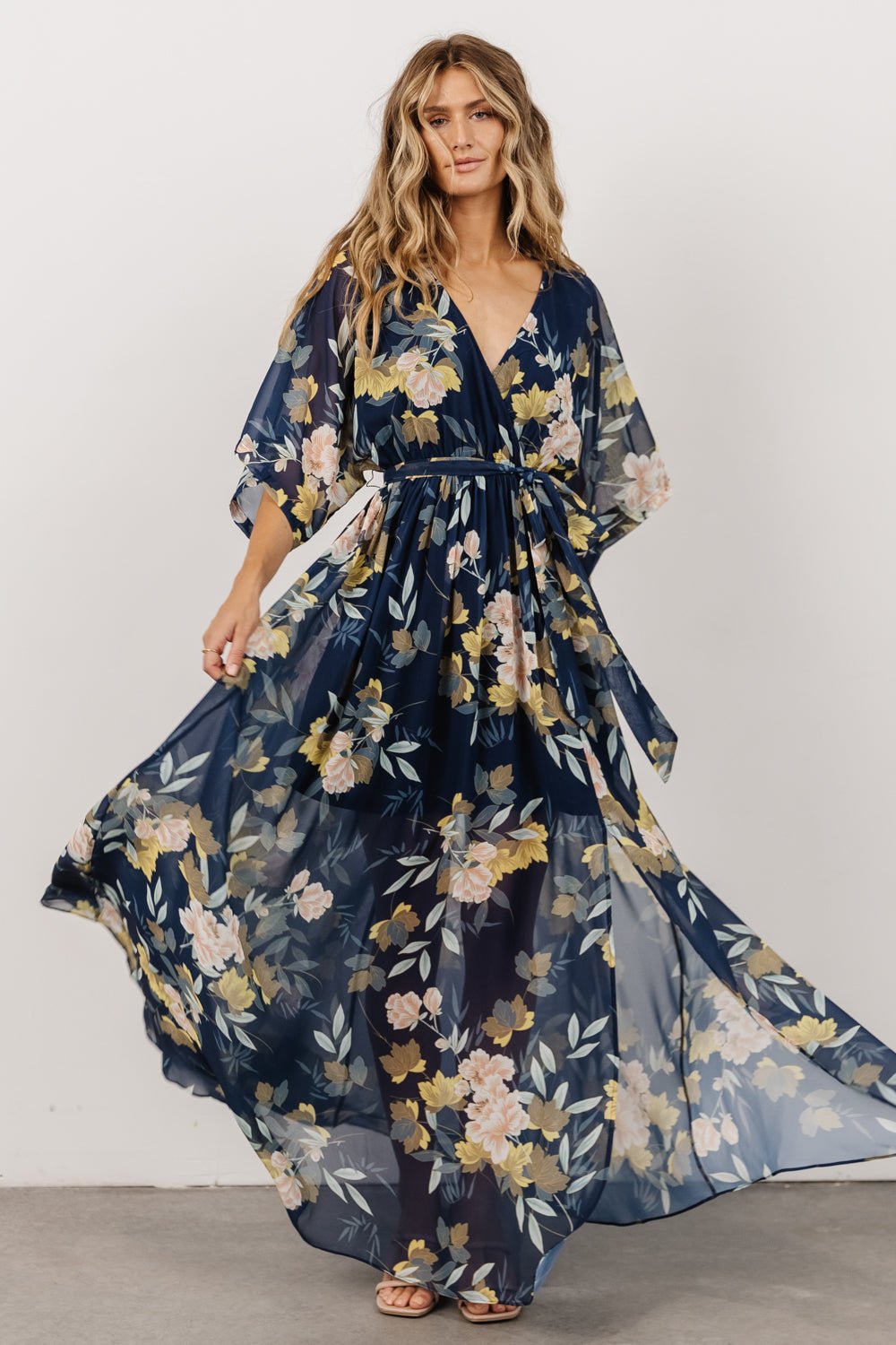 Kia Kimono Maxi Dress | Navy Floral - Baltic Born