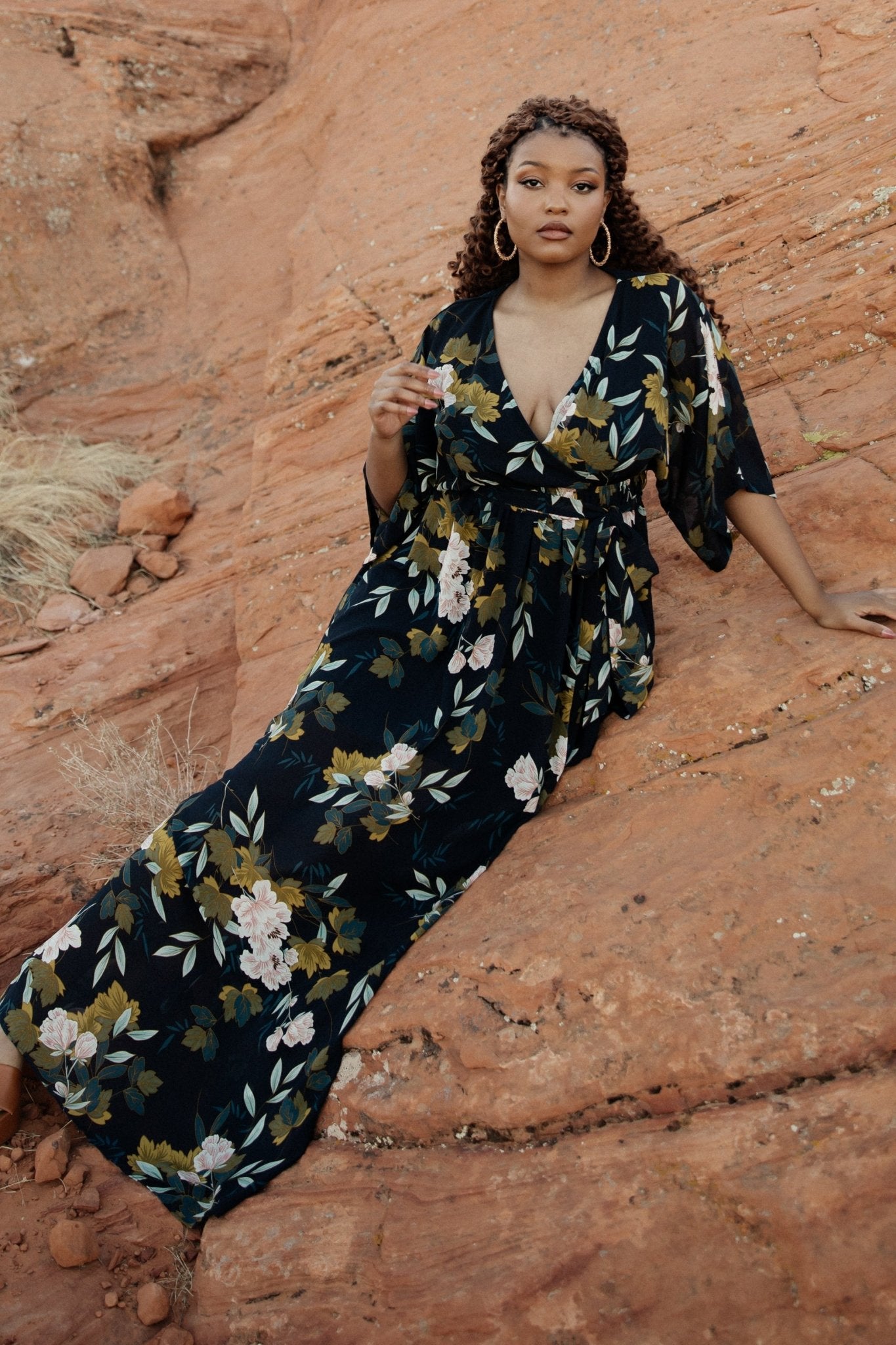 Kia Kimono Maxi Dress | Navy Floral - Baltic Born