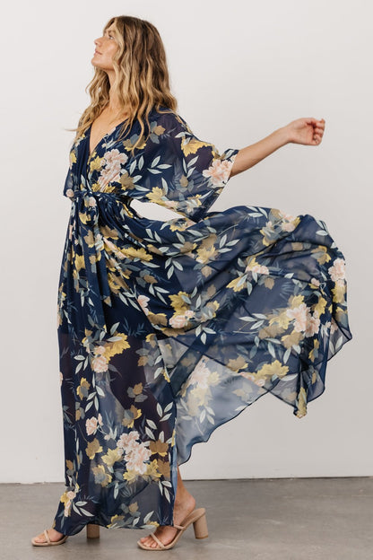 Kia Kimono Maxi Dress | Navy Floral - Baltic Born