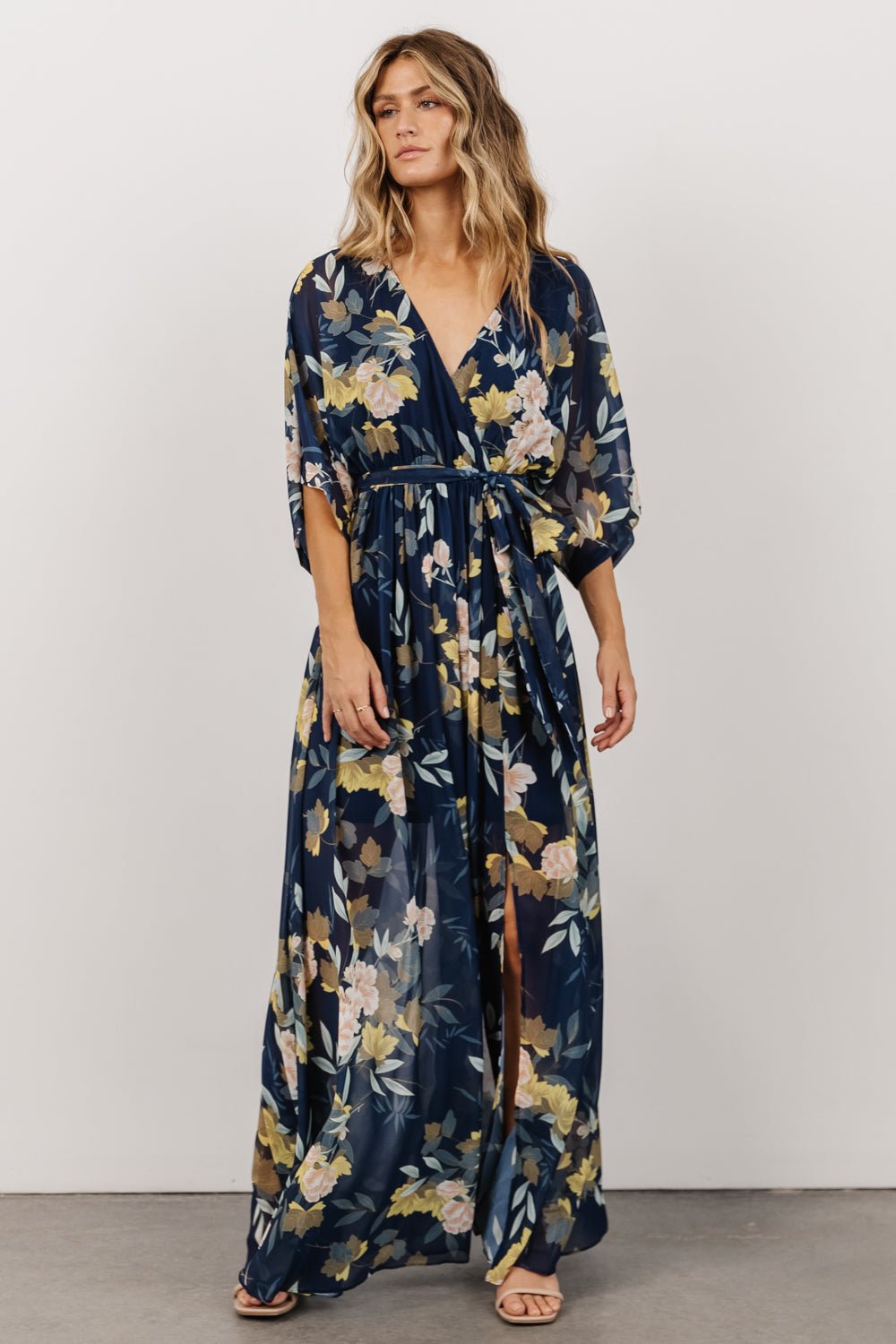 Kia Kimono Maxi Dress | Navy Floral - Baltic Born