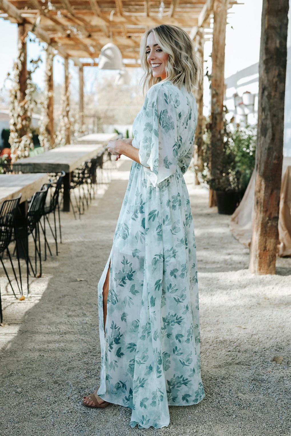 Kia Kimono Maxi Dress | Sage Floral - Baltic Born