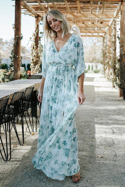 Kia Kimono Maxi Dress | Sage Floral - Baltic Born