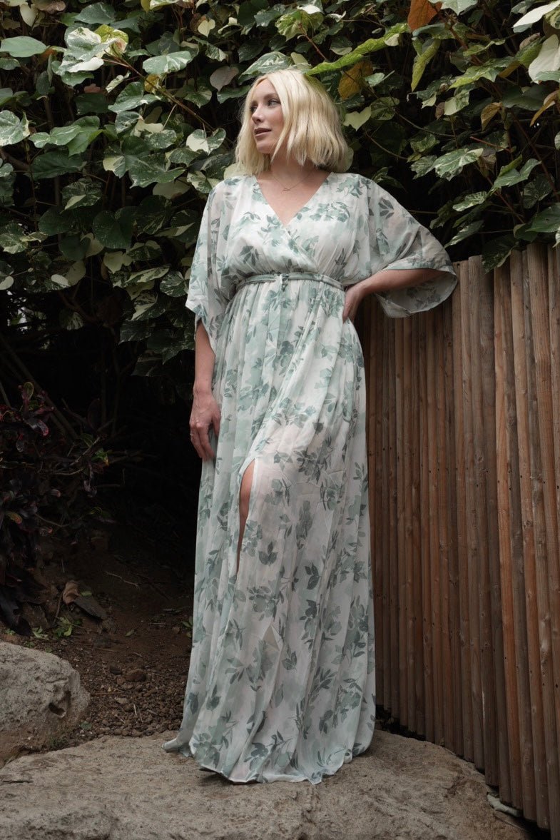 Kia Kimono Maxi Dress | Sage Floral - Baltic Born