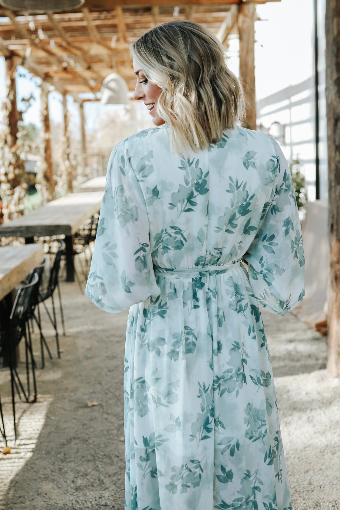 Kia Kimono Maxi Dress | Sage Floral - Baltic Born