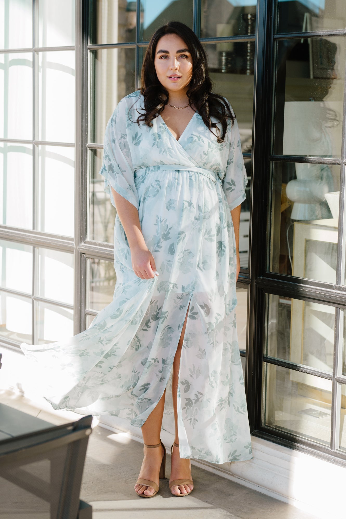 Kia Kimono Maxi Dress | Sage Floral - Baltic Born