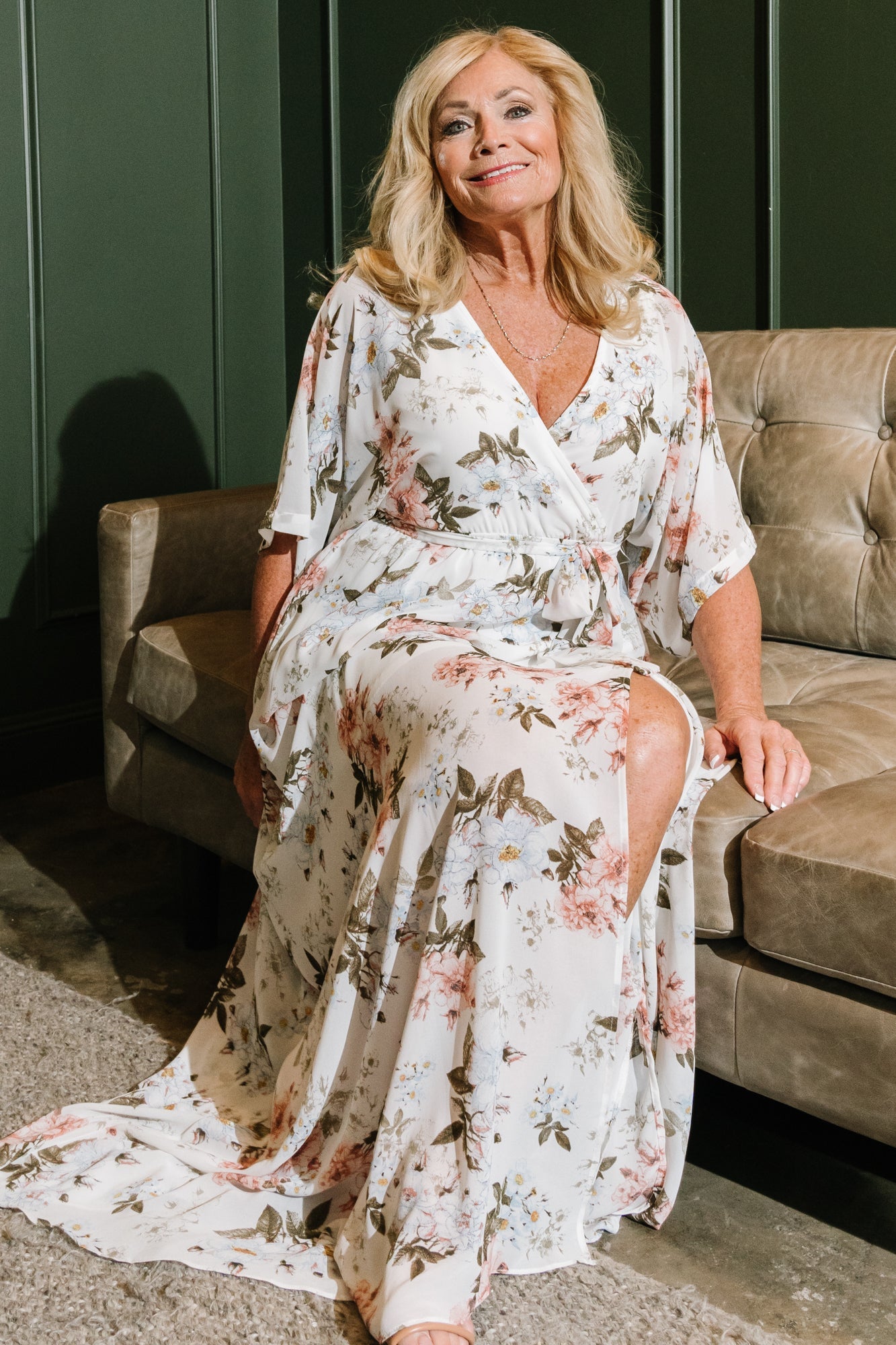 Kia Kimono Maxi Dress | White Floral - Baltic Born