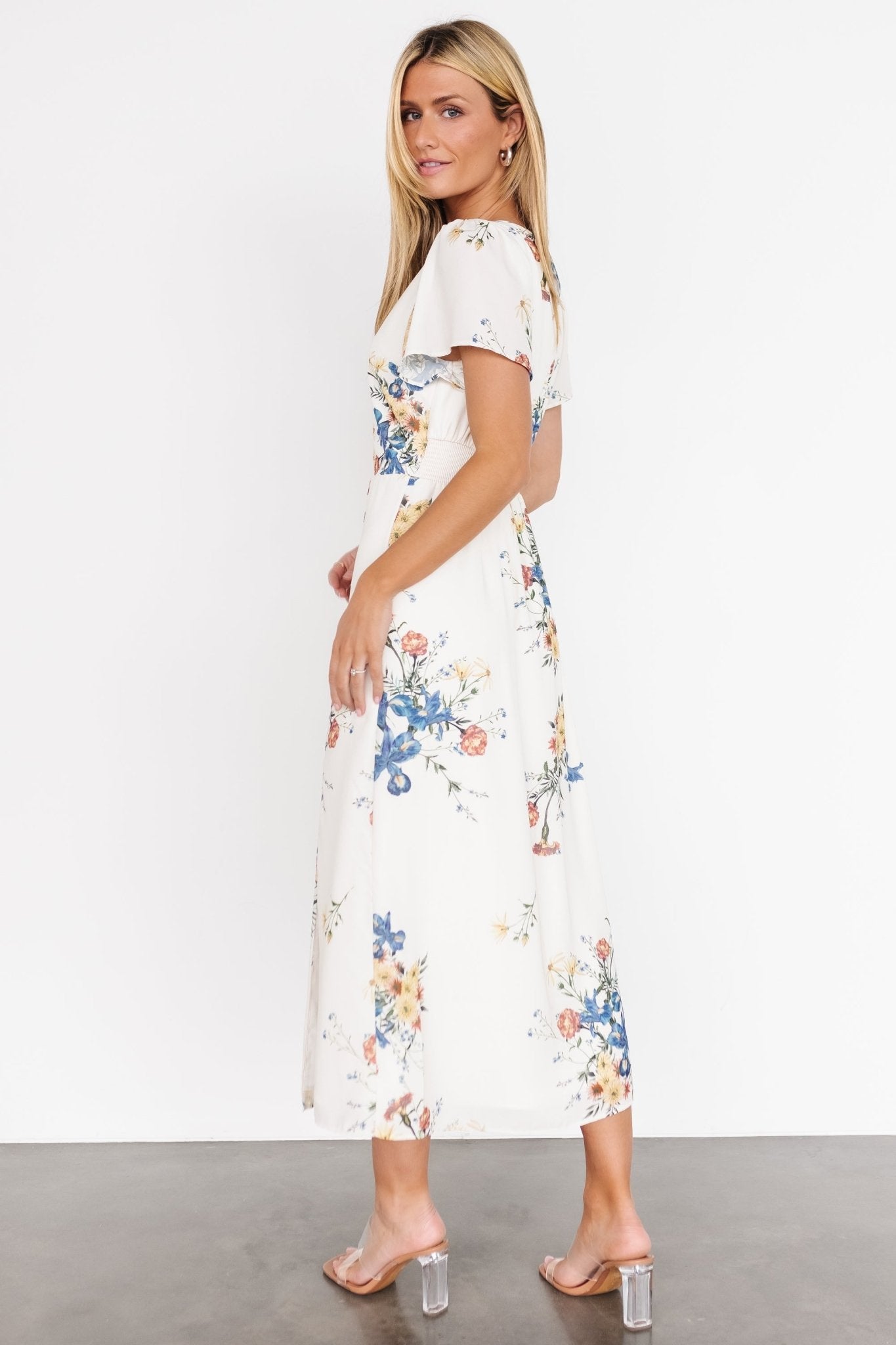 Kirsten Midi Dress | Cream Floral - Baltic Born