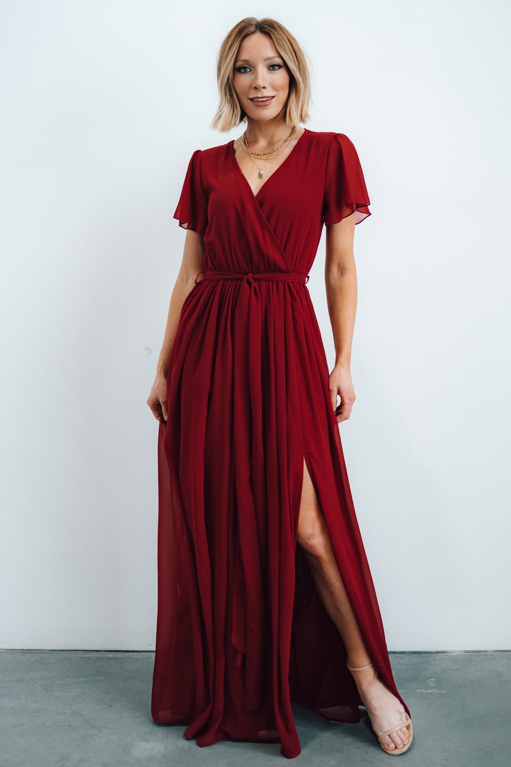 Kristina Maxi Dress | Burgundy - Baltic Born