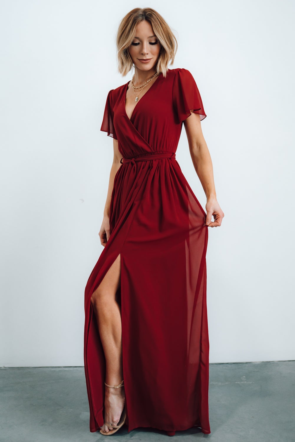 Kristina Maxi Dress | Burgundy - Baltic Born