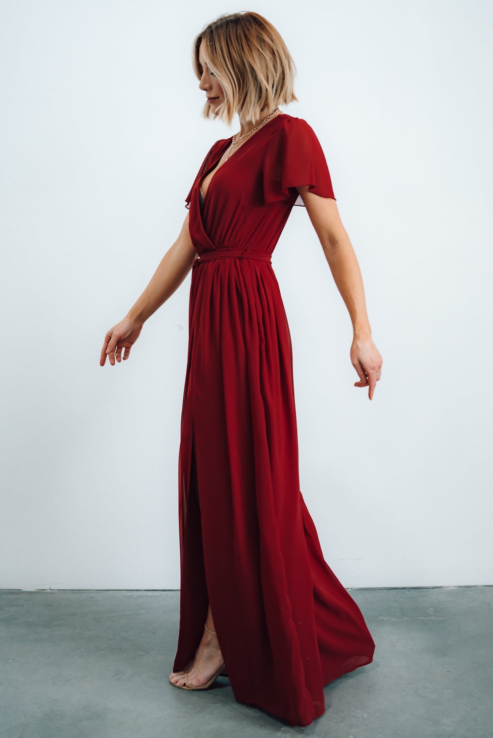 Kristina Maxi Dress | Burgundy - Baltic Born