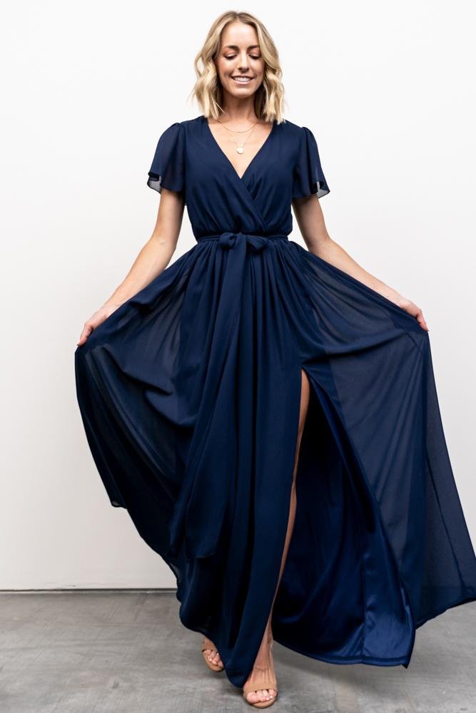 Kristina Maxi Dress | Navy - Baltic Born