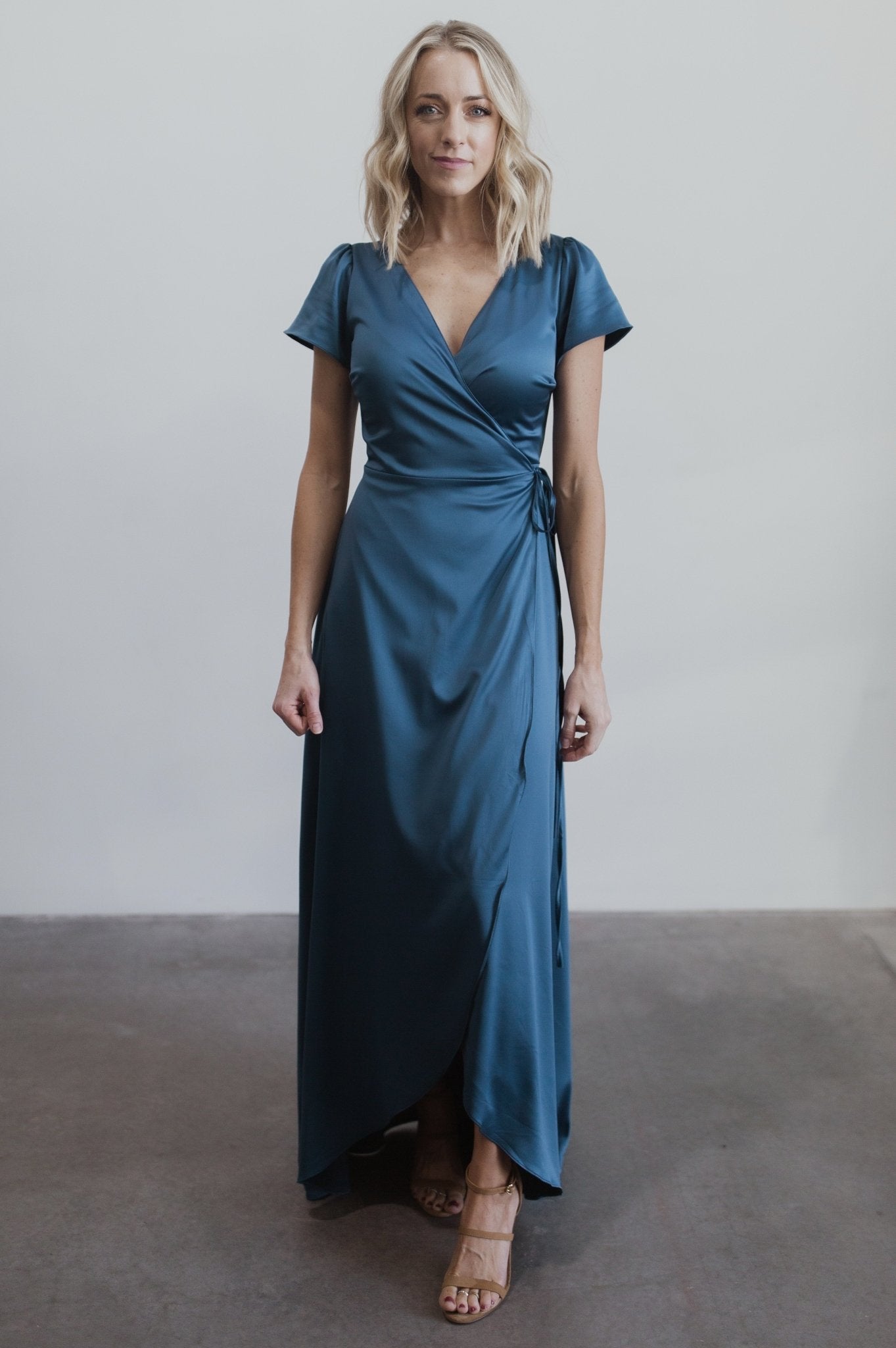 Krystal Satin Wrap Gown | Champagne | Baltic Born