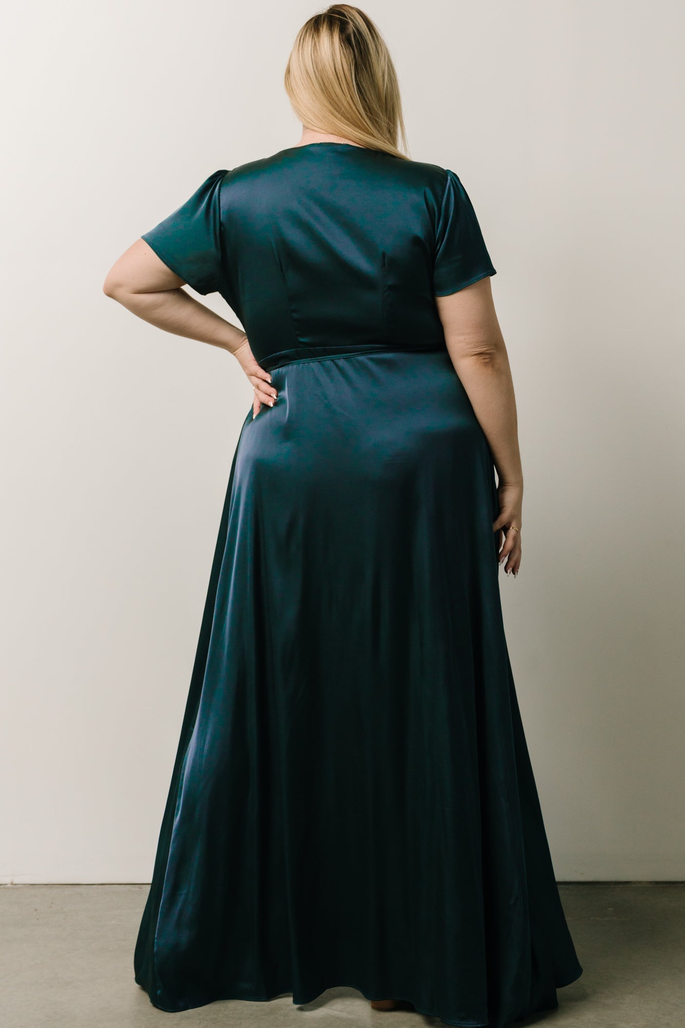 Krystal Satin Wrap Gown | Deep Blue - Baltic Born