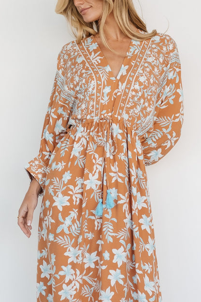 Laken Maxi Dress | Camel Multi - Baltic Born