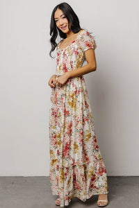 Larissa Maxi Dress | Berry and Golden Floral | Baltic Born