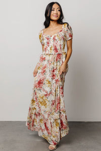 Larissa Maxi Dress | Berry and Golden Floral | Baltic Born