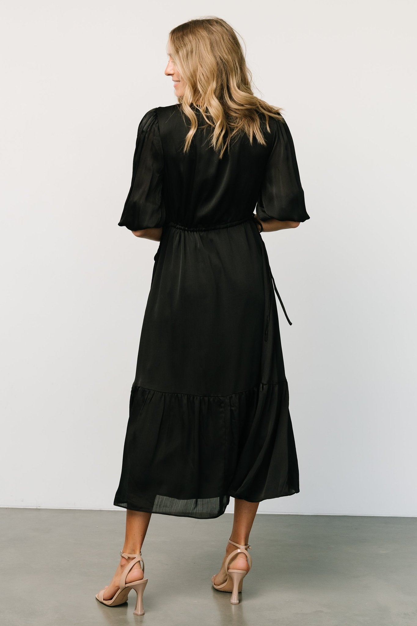 Lauretta Tie Waist Dress | Black - Baltic Born