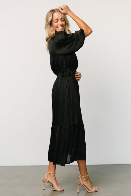 Lauretta Tie Waist Dress | Black - Baltic Born