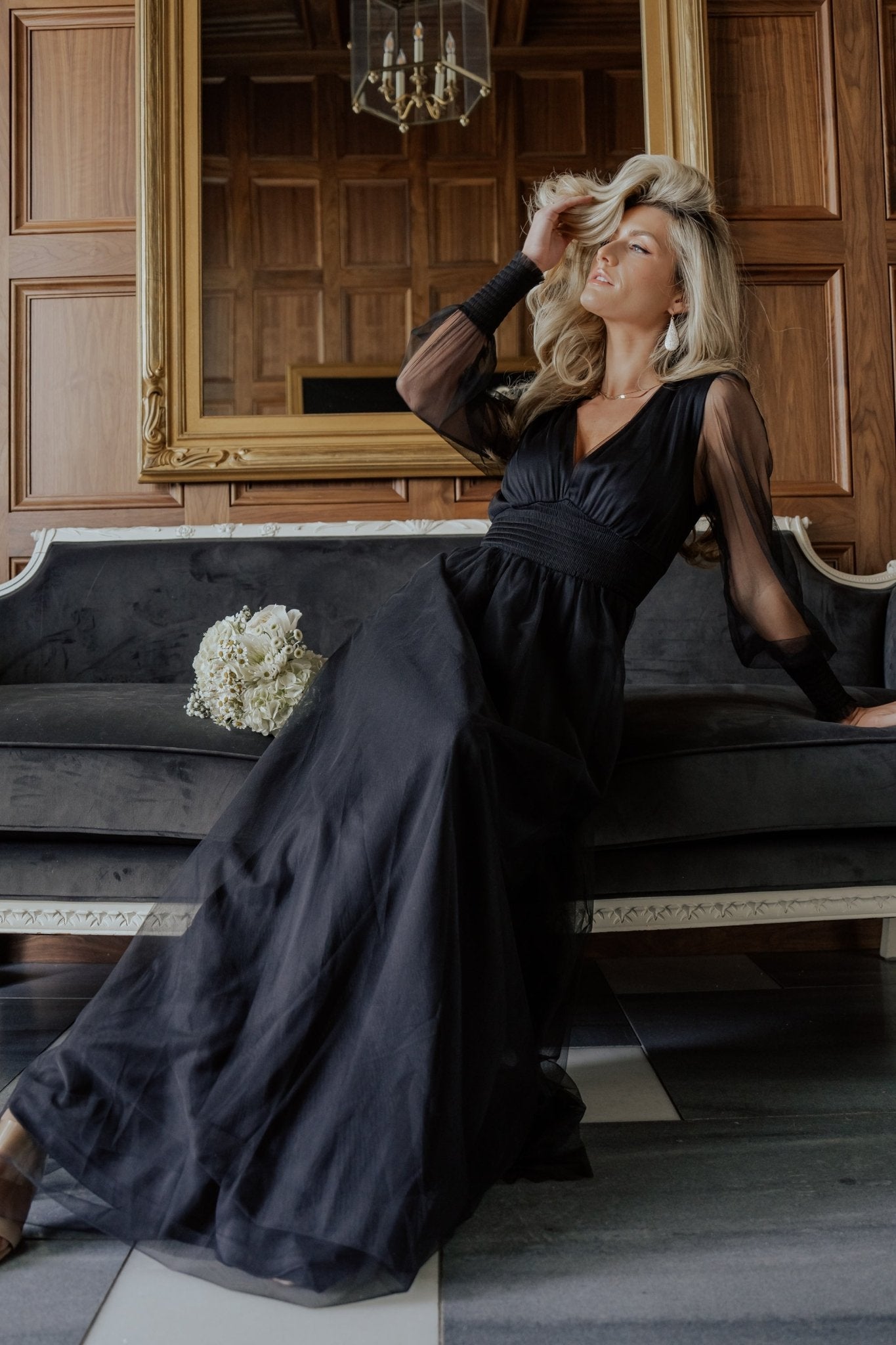anastasia tulle maxi dress black Anastasia Tulle Maxi Dress - Black