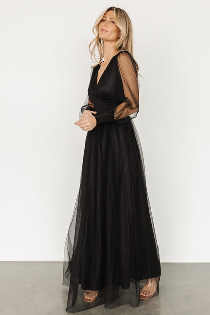 Layla Tulle Maxi Dress | Black - Baltic Born