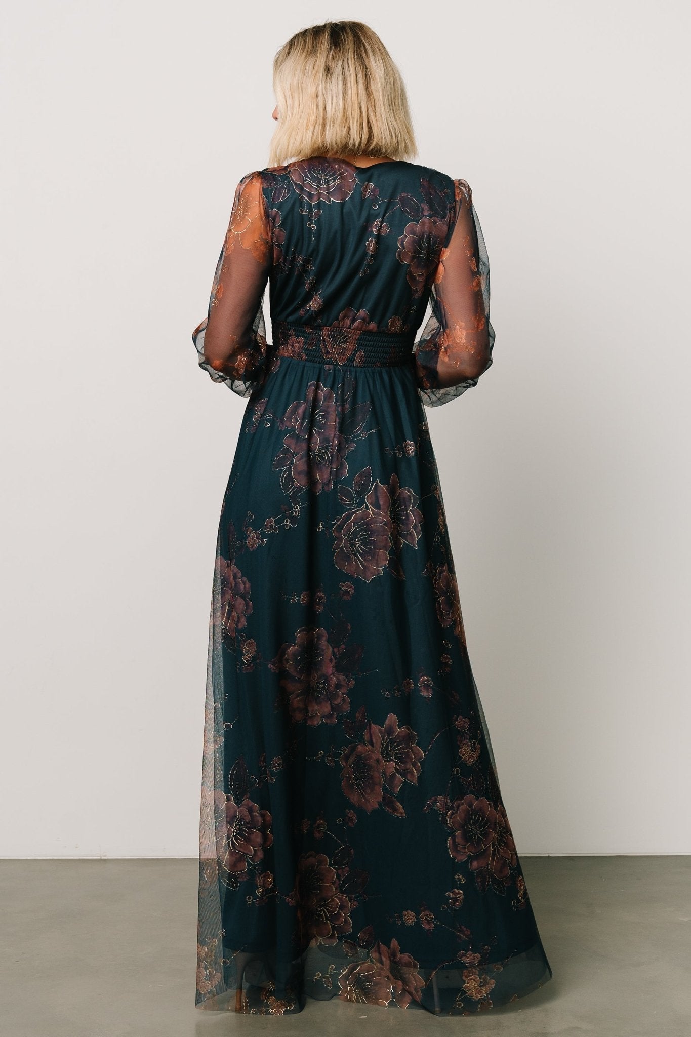 Layla Tulle Maxi Dress | Copper + Blue Metallic - Baltic Born