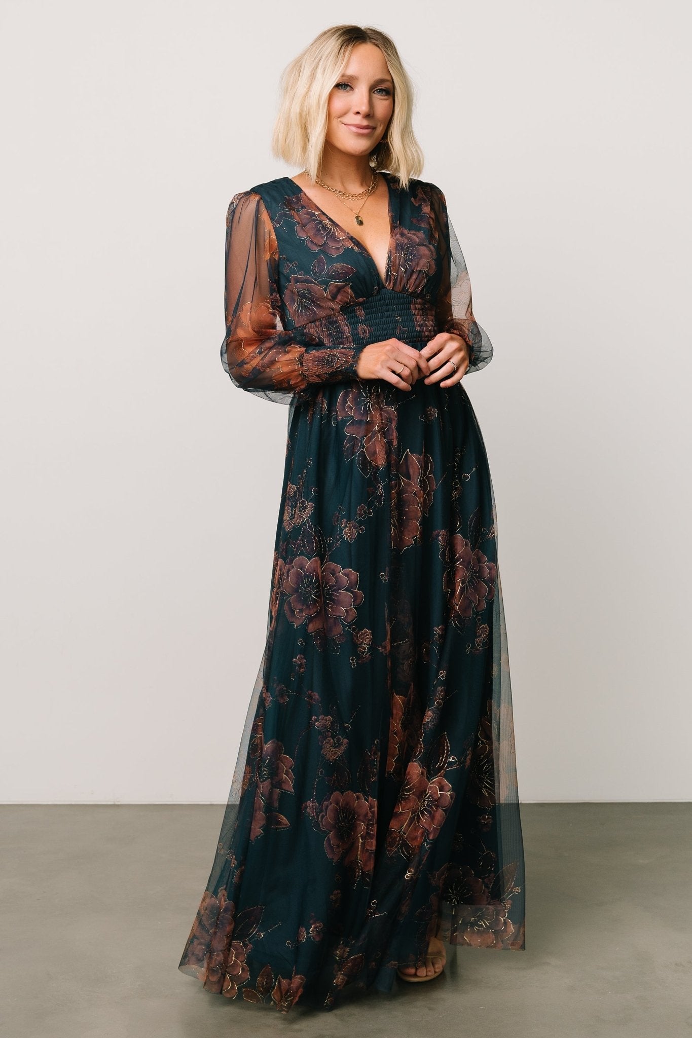 Layla Tulle Maxi Dress | Copper + Blue Metallic – Baltic Born