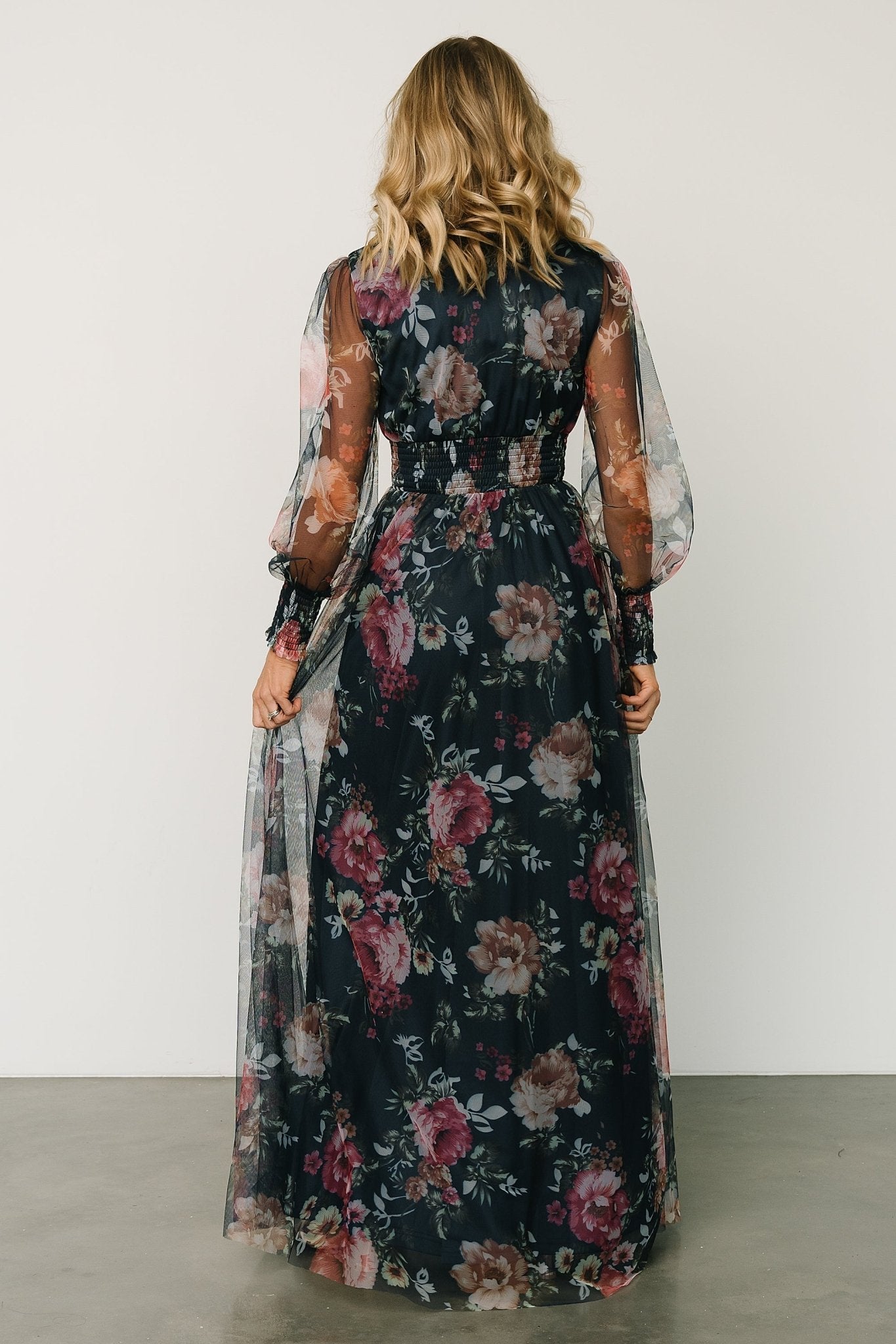 Layla Tulle Maxi Dress | Garden Navy Floral - Baltic Born