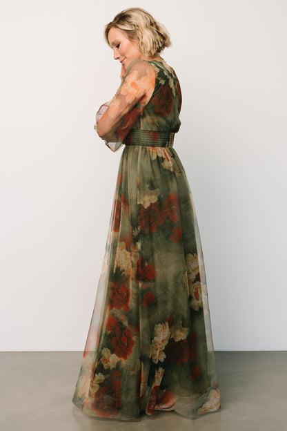 Layla Tulle Maxi Dress | Olive + Rust - Baltic Born