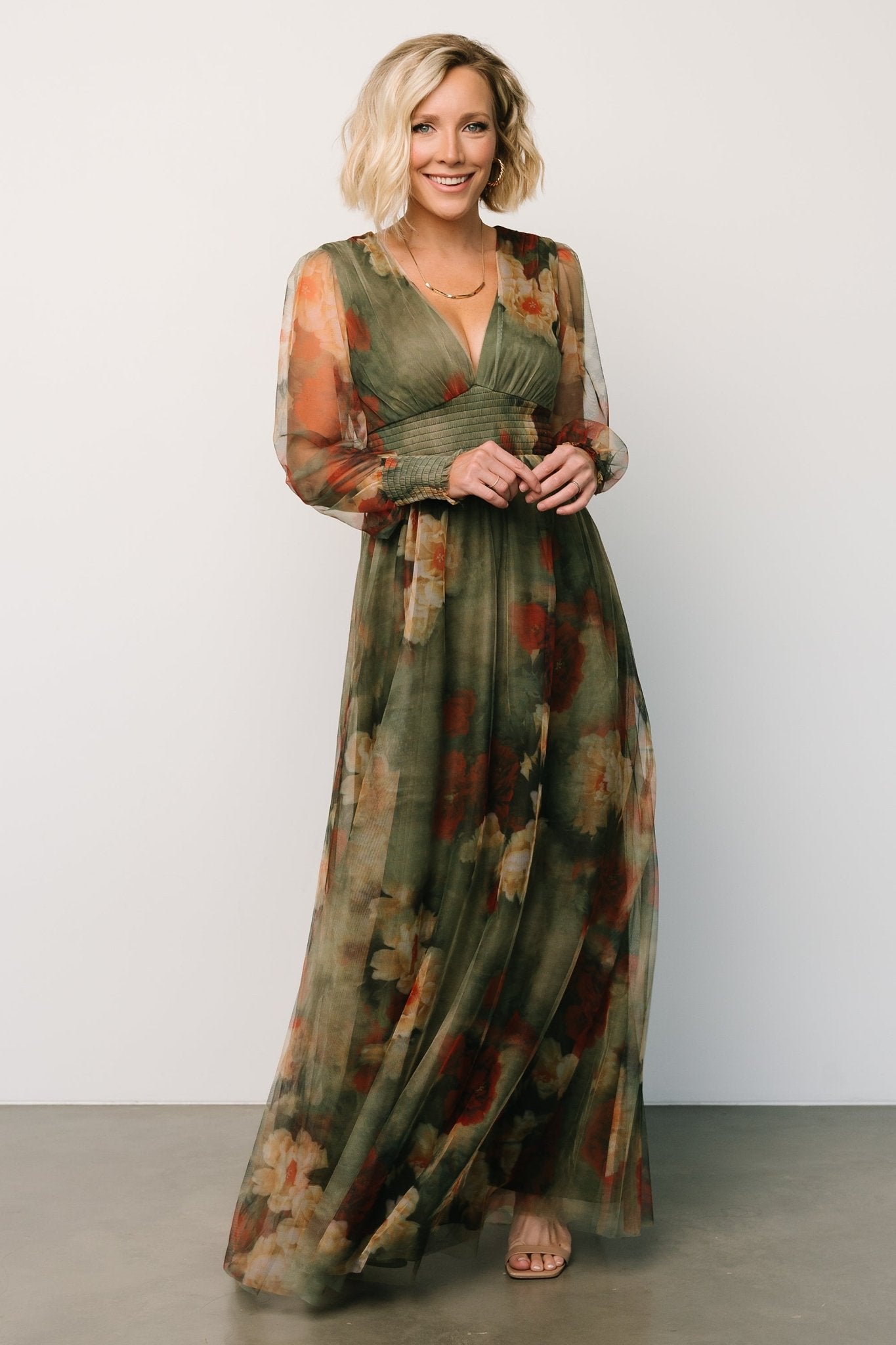 Layla Tulle Maxi Dress | Olive + Rust - Baltic Born