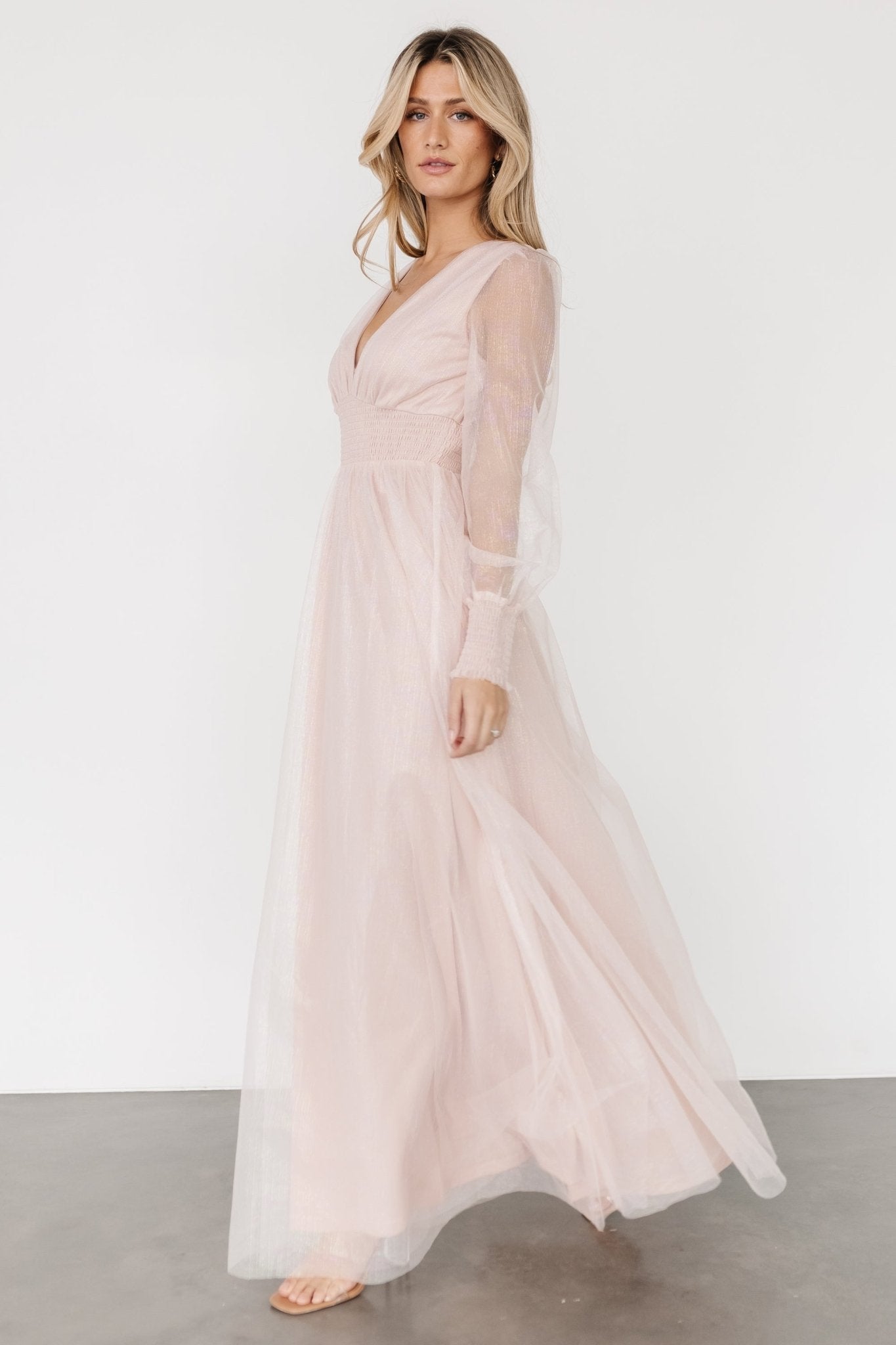 Layla Tulle Maxi Dress | Shimmer Pink - Baltic Born