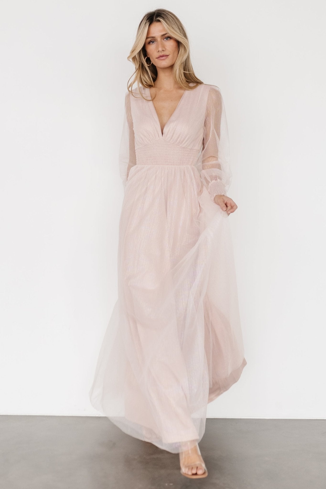 Layla Tulle Maxi Dress | Shimmer Pink - Baltic Born