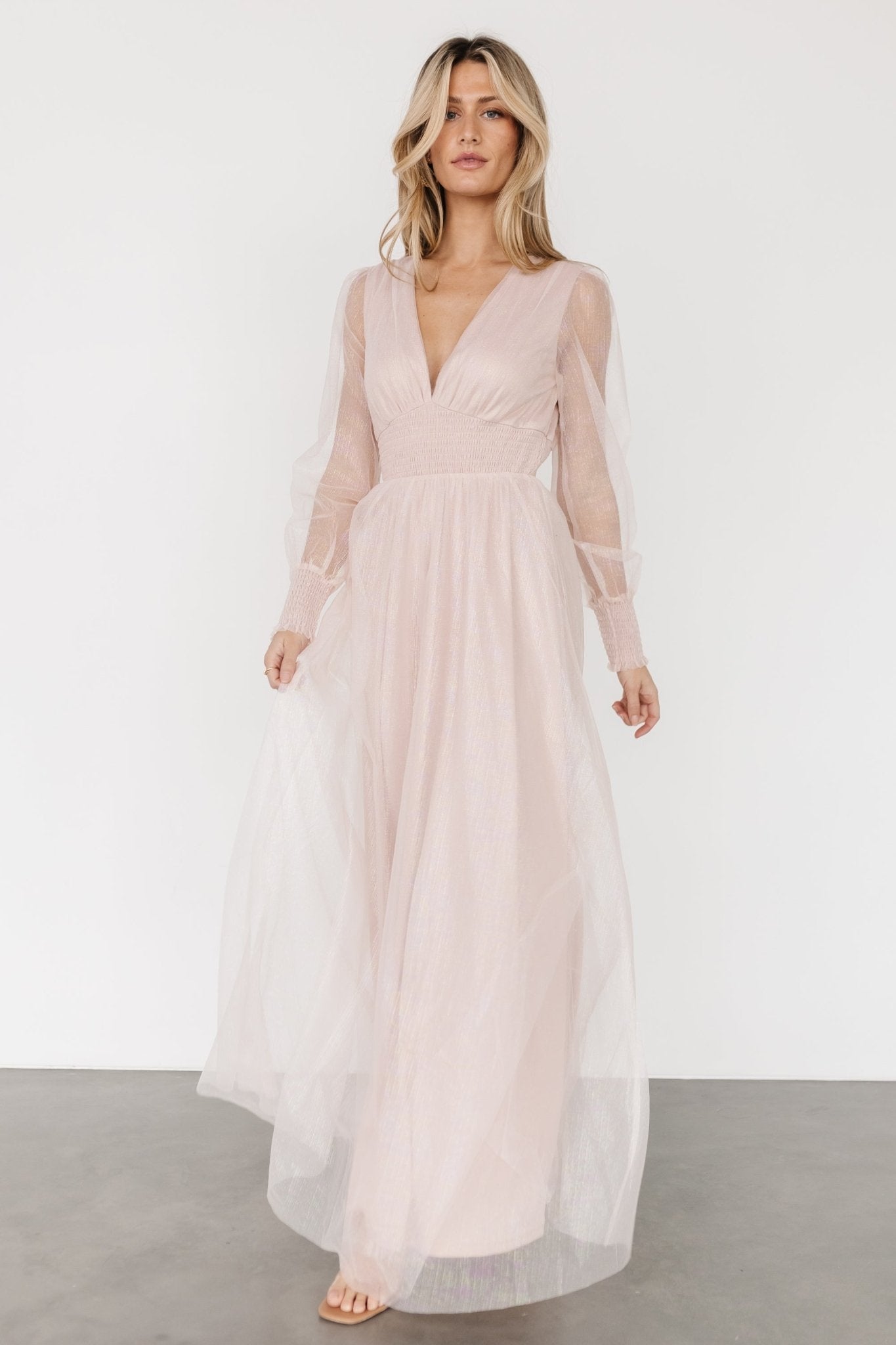 Layla Tulle Maxi Dress | Shimmer Pink - Baltic Born