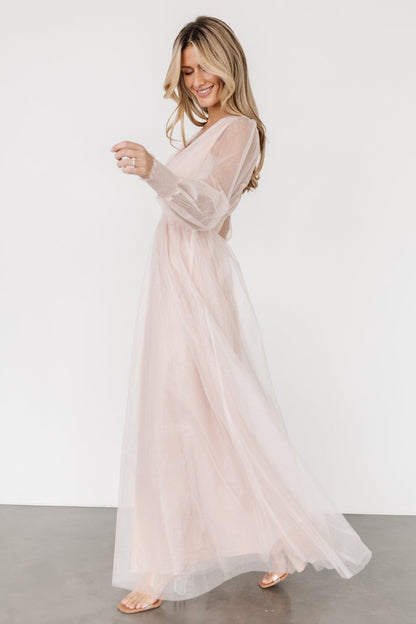 Layla Tulle Maxi Dress | Shimmer Pink - Baltic Born