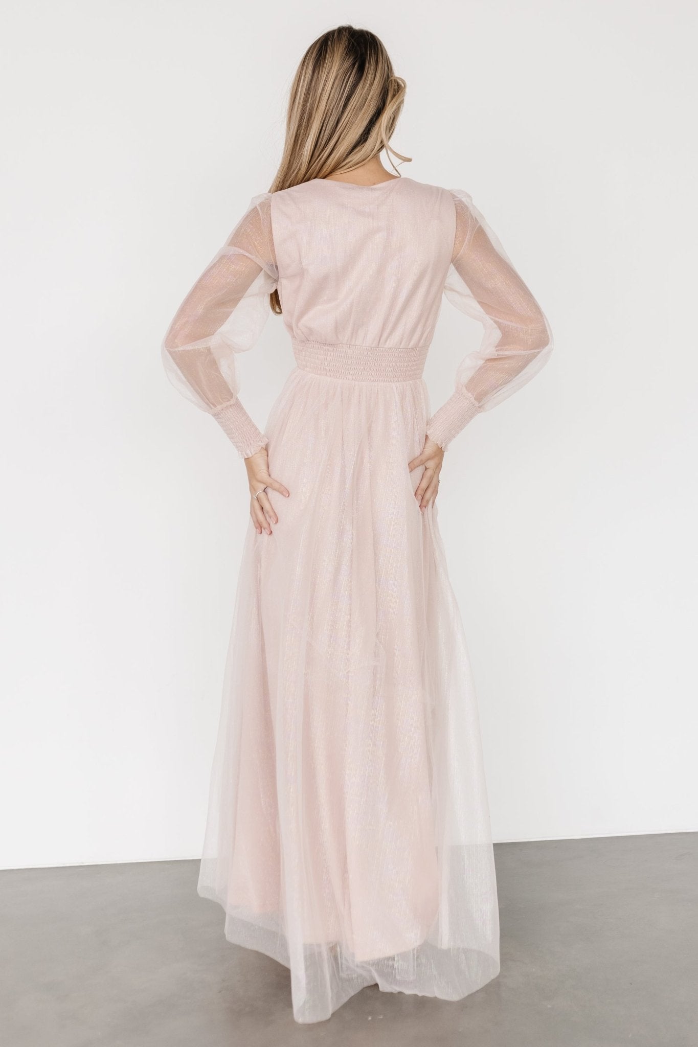 Layla Tulle Maxi Dress | Shimmer Pink - Baltic Born