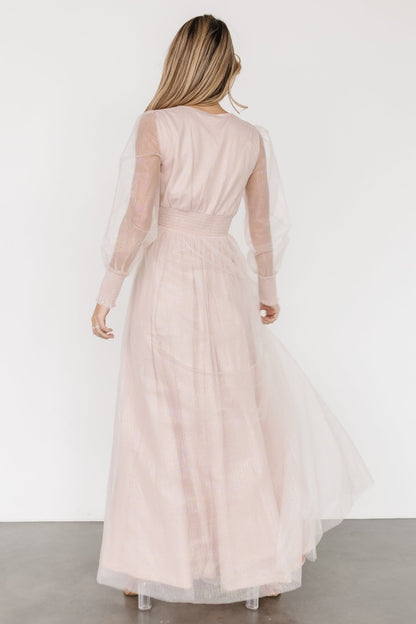 Layla Tulle Maxi Dress | Shimmer Pink - Baltic Born