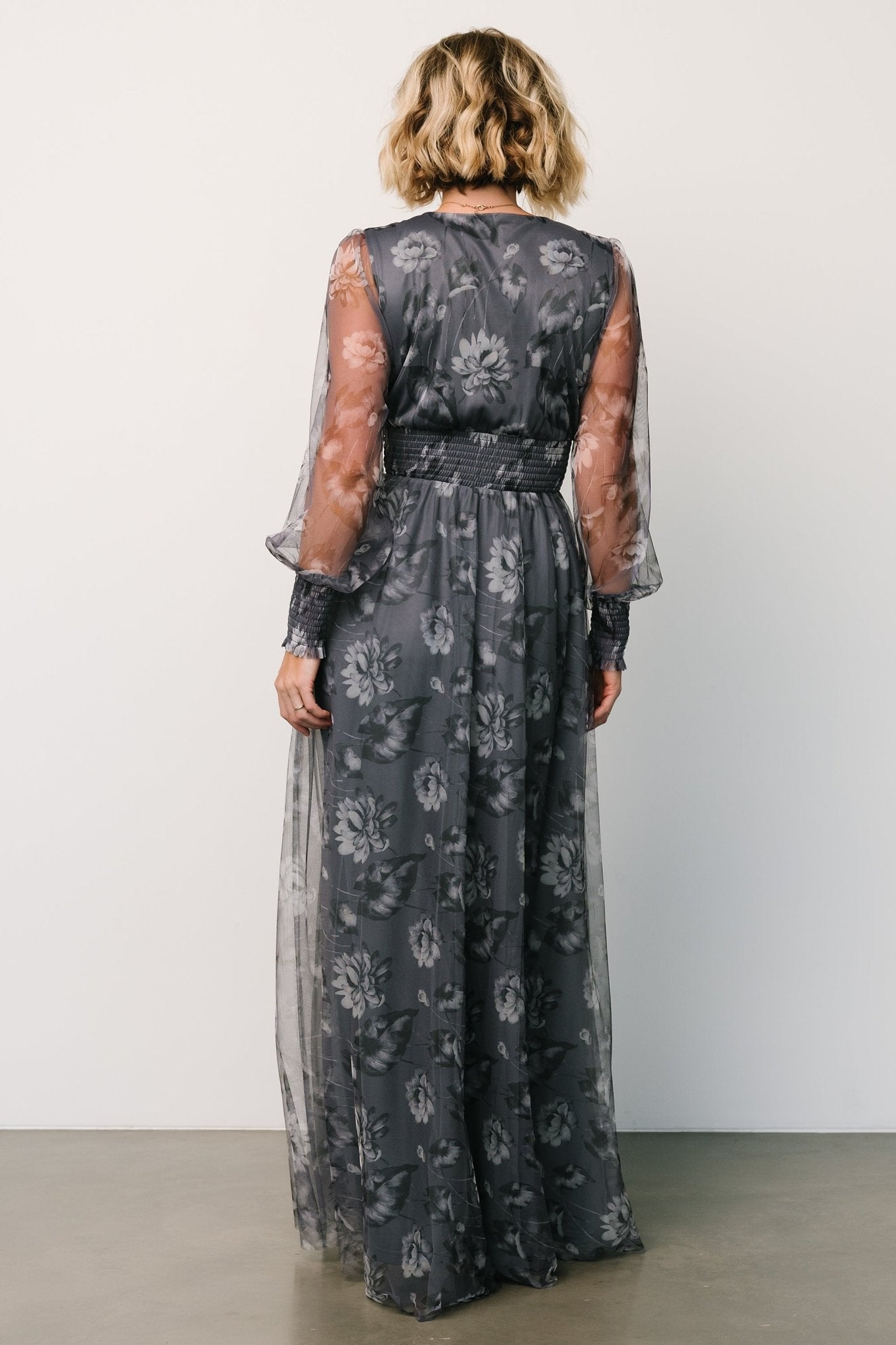 Layla Tulle Maxi Dress | Slate Floral - Baltic Born