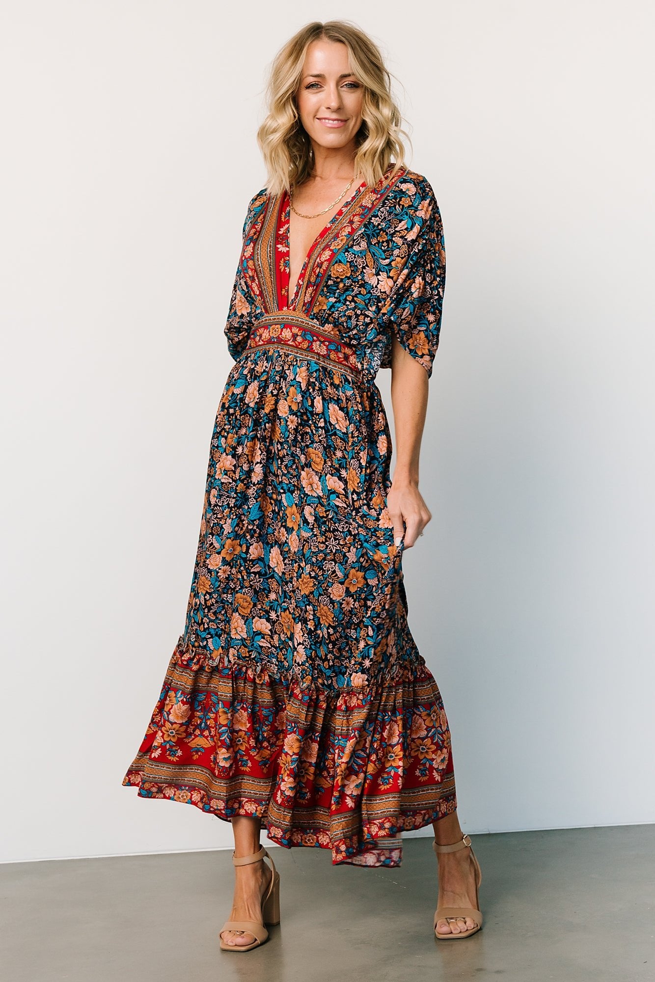 Leeanne Midi Dress | Navy Multi Floral - Baltic Born