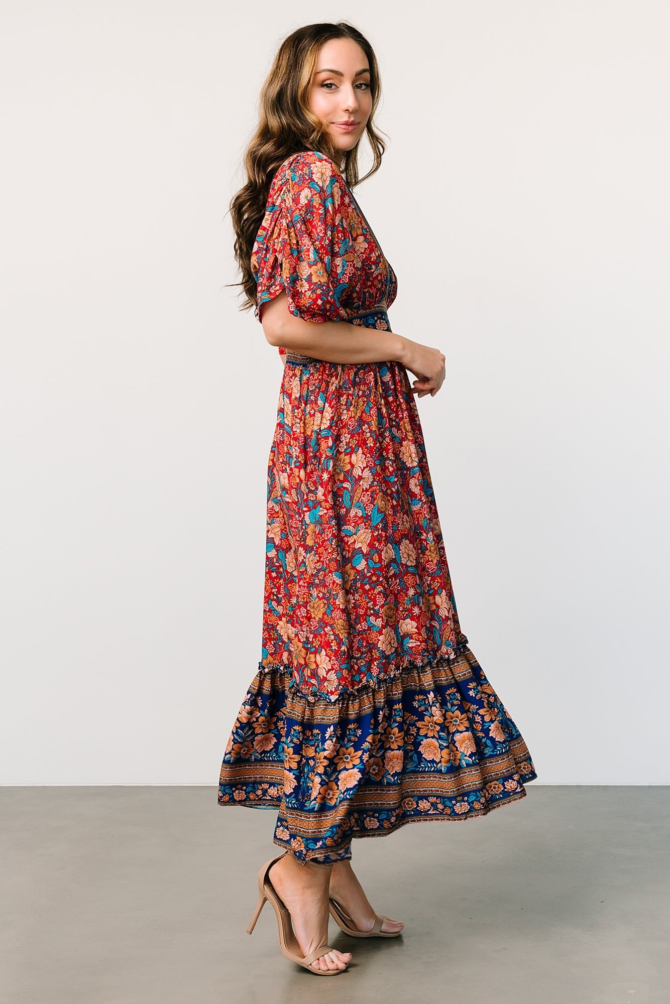 Leeanne Midi Dress | Red Multi Floral - Baltic Born