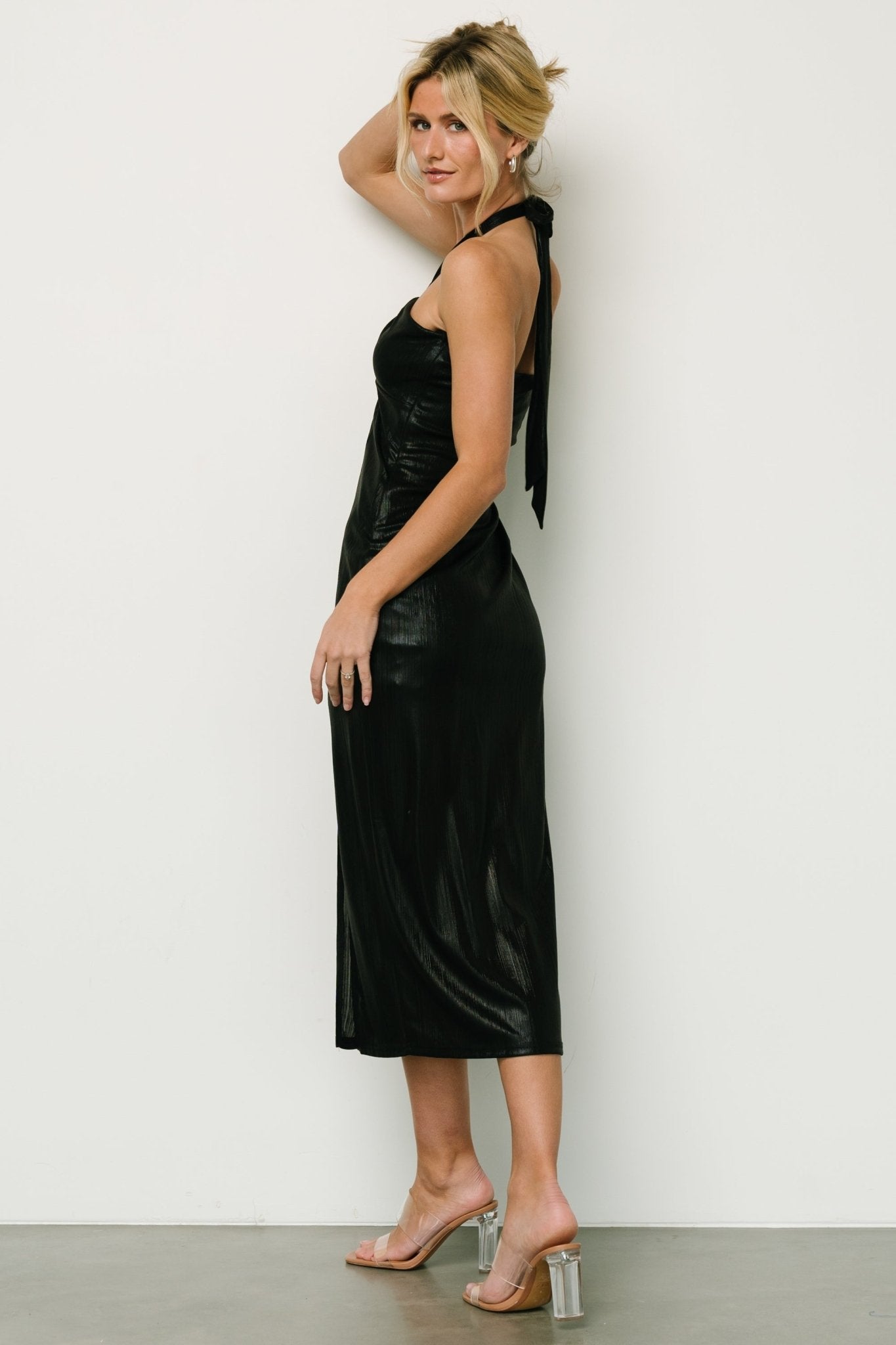 Leia Halter Midi Dress | Black - Baltic Born