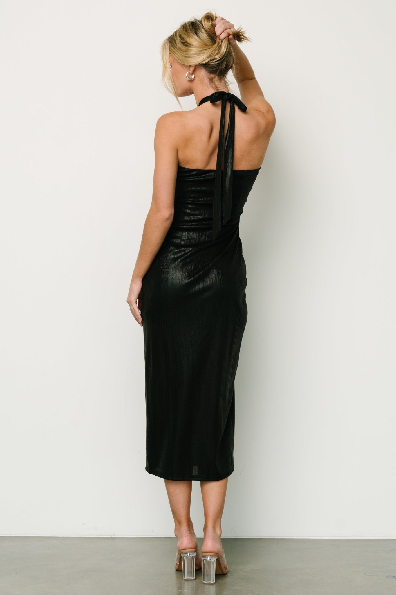 Leia Halter Midi Dress | Black - Baltic Born