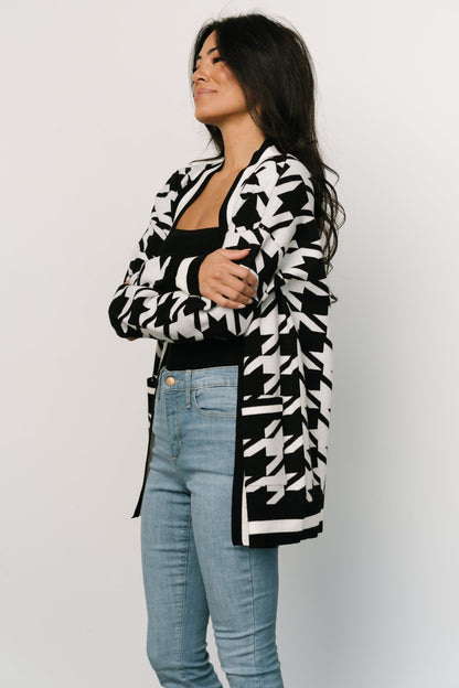 Leroy Houndstooth Cardigan | Black + White - Baltic Born