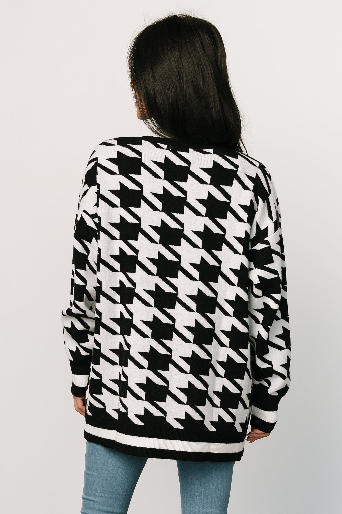 Leroy Houndstooth Cardigan | Black + White - Baltic Born