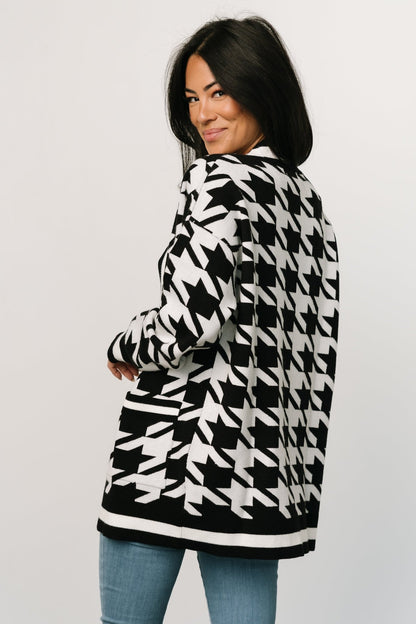 Leroy Houndstooth Cardigan | Black + White - Baltic Born