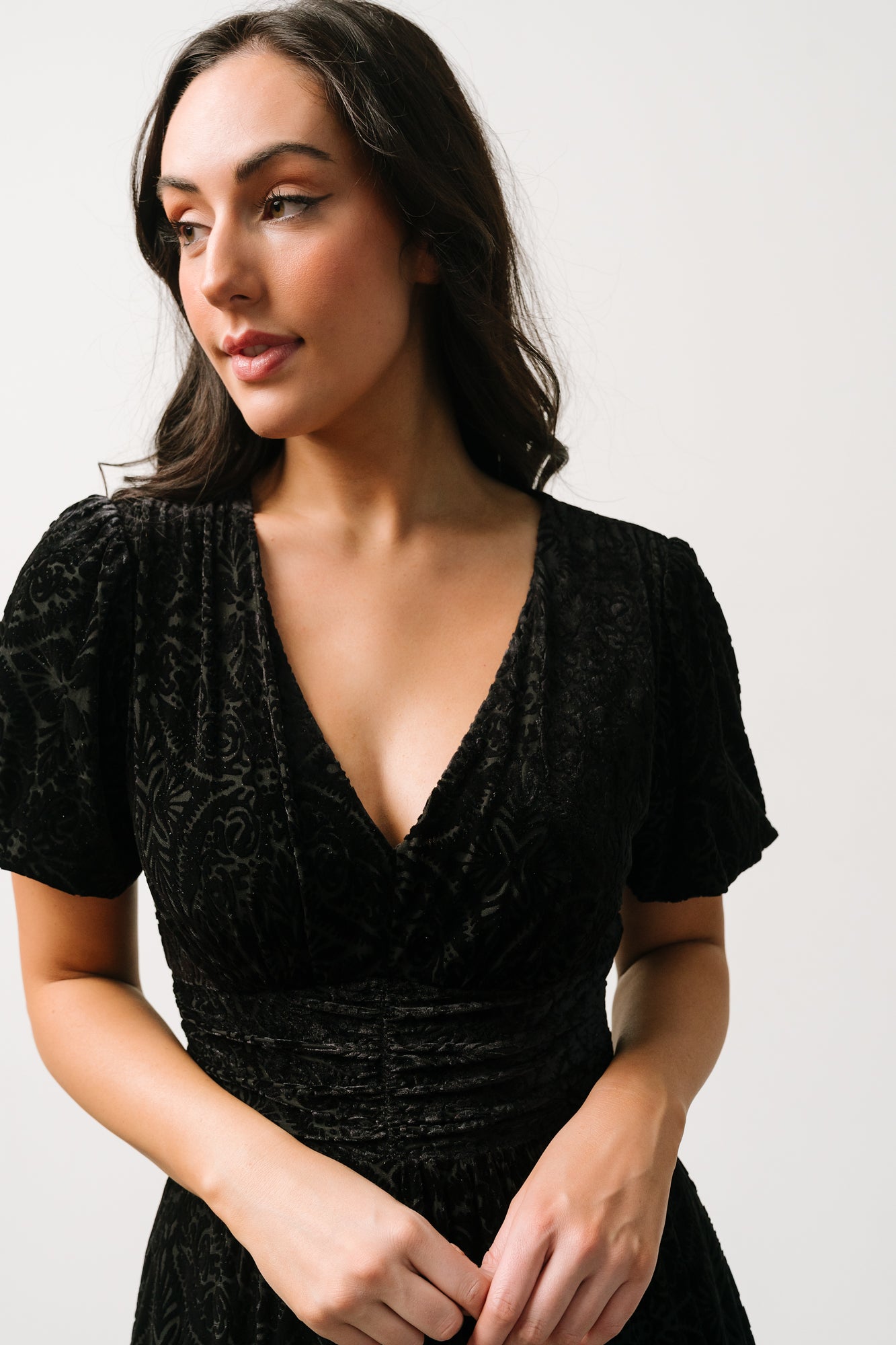 Leslie Embossed Velvet Maxi | Black - Baltic Born