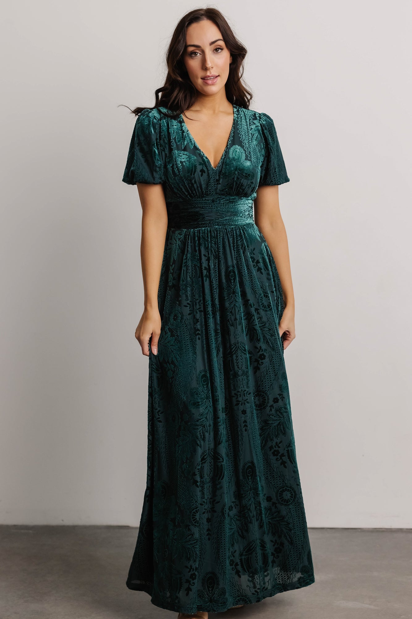 Leslie Embossed Velvet Maxi | Jade - Baltic Born