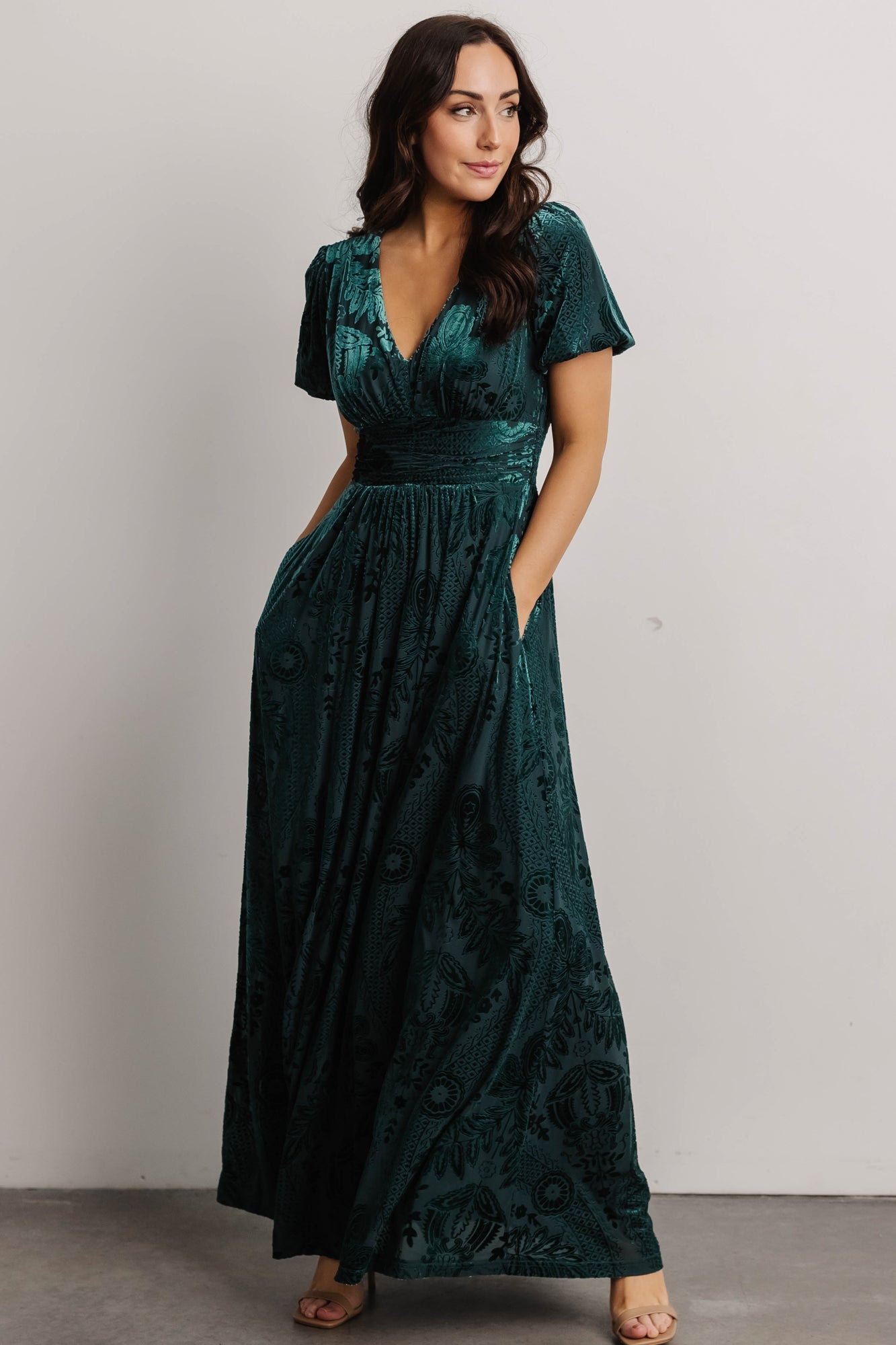 Leslie Embossed Velvet Maxi | Jade - Baltic Born