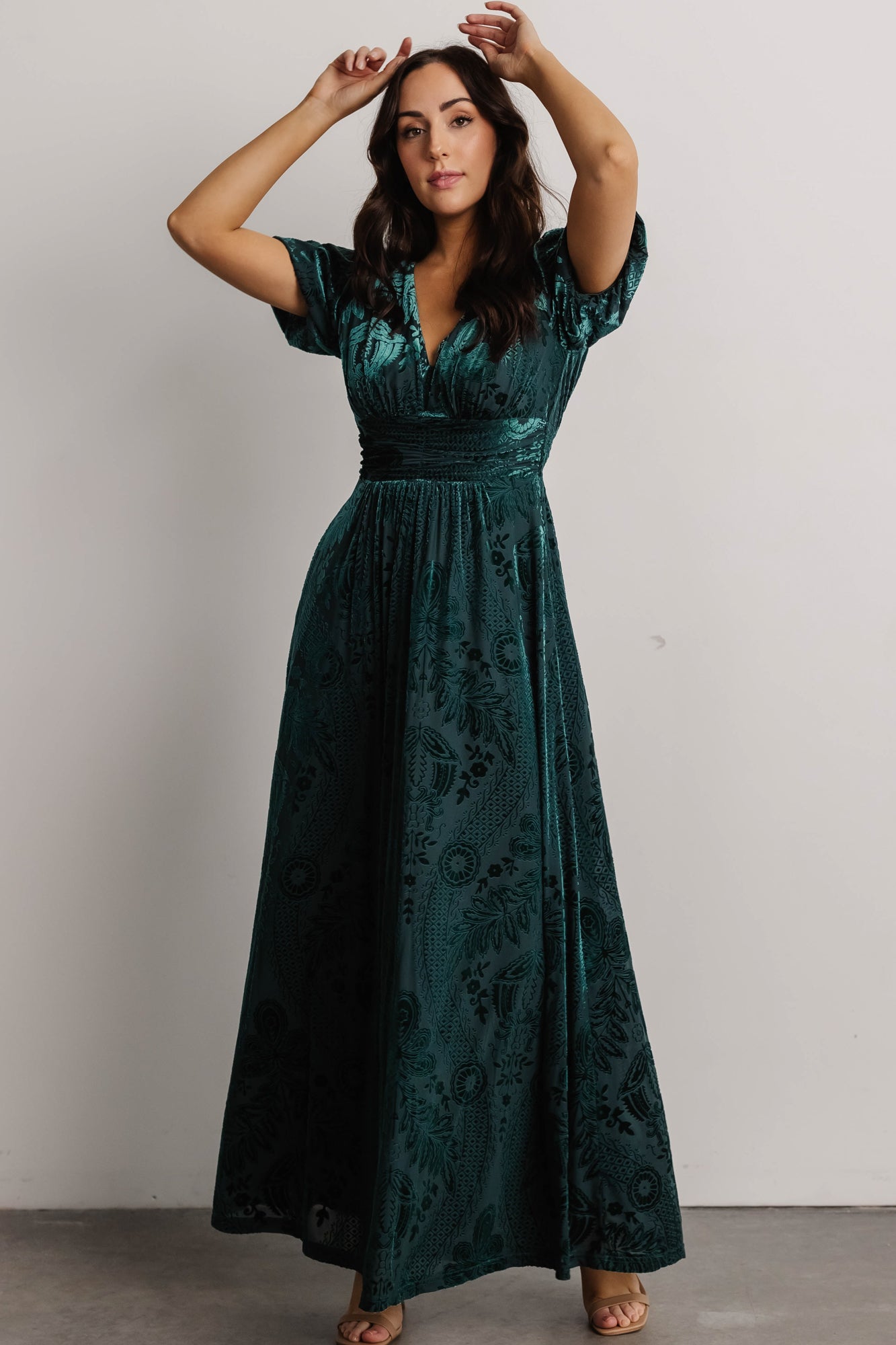 Leslie Embossed Velvet Maxi | Jade - Baltic Born