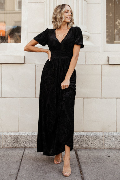 Leslie Velvet Maxi Dress | Black - Baltic Born